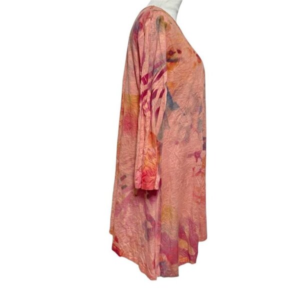 Jess & Jane Size XL Top Blouse Knit Top Tunic Abstract Art to Wear Boho - Picture 3 of 5